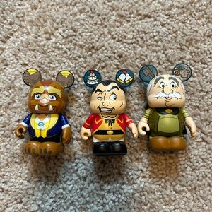 Disney Vinylmation Set Of 3 Beauty And The Beast Gaston Maurice Beast